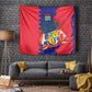Afro Mauritius Tapestry Map Design with Flag Coat of Arms