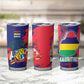 Afro Mauritius Tumbler Cup Map Design with Flag Coat of Arms
