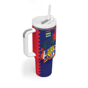 Afro Mauritius Tumbler With Handle Map Design with Flag Coat of Arms