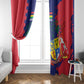Afro Mauritius Window Curtain Map Design with Flag Coat of Arms