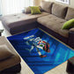 Personalized Cape Verde Football Area Rug Blue Shark Mascot Cabo Verdean - Gradient Art