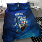 Personalized Cape Verde Football Bedding Set Blue Shark Mascot Cabo Verdean - Gradient Art