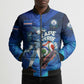 Personalized Cape Verde Football Bomber Puffer Jacket Blue Shark Mascot Cabo Verdean - Gradient Art