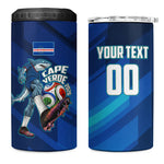 Personalized Cape Verde Football 4 in 1 Can Cooler Tumbler Blue Shark Mascot Cabo Verdean - Gradient Art