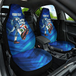 Personalized Cape Verde Football Car Seat Cover Blue Shark Mascot Cabo Verdean - Gradient Art