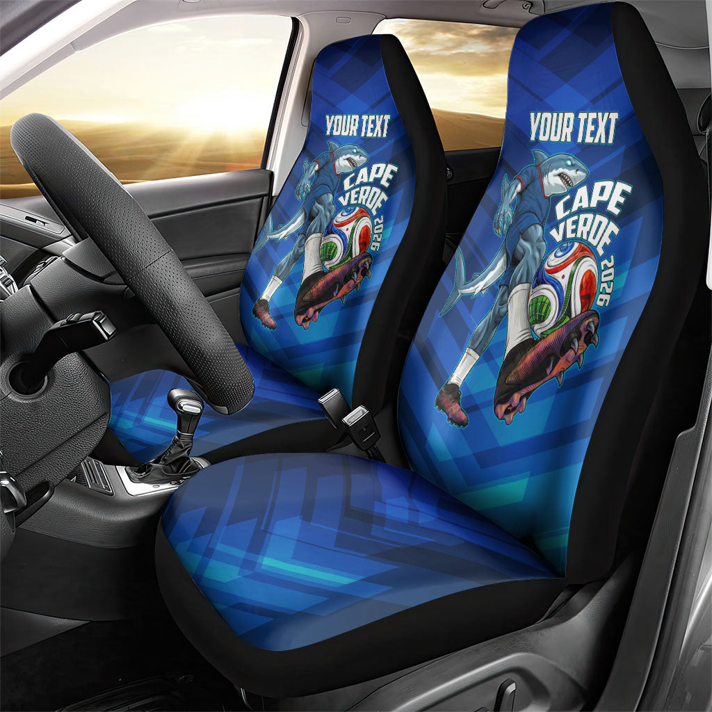 Personalized Cape Verde Football Car Seat Cover Blue Shark Mascot Cabo Verdean - Gradient Art