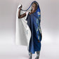 Personalized Cape Verde Football Hooded Blanket Blue Shark Mascot Cabo Verdean - Gradient Art