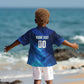 Personalized Cape Verde Football Kid Hawaiian Shirt Blue Shark Mascot Cabo Verdean - Gradient Art