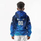 Personalized Cape Verde Football Kid Hoodie Blue Shark Mascot Cabo Verdean - Gradient Art