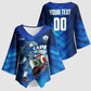 Personalized Cape Verde Football Kimono Sleeve Blouse Blue Shark Mascot Cabo Verdean - Gradient Art