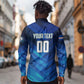 Personalized Cape Verde Football Long Sleeve Button Shirt Blue Shark Mascot Cabo Verdean - Gradient Art
