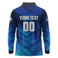 Personalized Cape Verde Football Long Sleeve Polo Shirt Blue Shark Mascot Cabo Verdean - Gradient Art