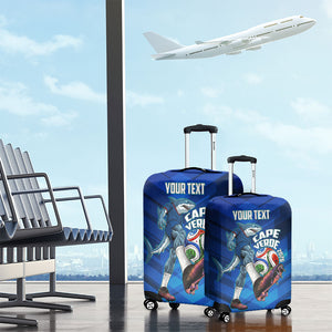 Personalized Cape Verde Football Luggage Cover Blue Shark Mascot Cabo Verdean - Gradient Art