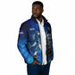 Personalized Cape Verde Football Padded Jacket Blue Shark Mascot Cabo Verdean - Gradient Art
