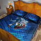 Personalized Cape Verde Football Quilt Bed Set Blue Shark Mascot Cabo Verdean - Gradient Art