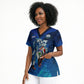 Personalized Cape Verde Football Scrub Top Blue Shark Mascot Cabo Verdean - Gradient Art