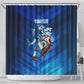 Personalized Cape Verde Football Shower Curtain Blue Shark Mascot Cabo Verdean - Gradient Art