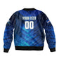Personalized Cape Verde Football Sleeve Zip Bomber Jacket Blue Shark Mascot Cabo Verdean - Gradient Art
