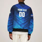 Personalized Cape Verde Football Sleeve Zip Bomber Jacket Blue Shark Mascot Cabo Verdean - Gradient Art