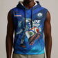 Personalized Cape Verde Football Sleeveless Hoodie Blue Shark Mascot Cabo Verdean - Gradient Art