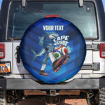 Personalized Cape Verde Football Spare Tire Cover Blue Shark Mascot Cabo Verdean - Gradient Art