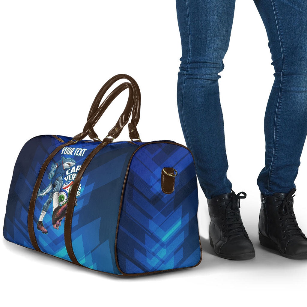 Personalized Cape Verde Football Travel Bag Blue Shark Mascot Cabo Verdean - Gradient Art