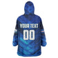 Personalized Cape Verde Football Wearable Blanket Hoodie Blue Shark Mascot Cabo Verdean - Gradient Art