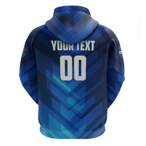 Personalized Cape Verde Football Zip Hoodie Blue Shark Mascot Cabo Verdean - Gradient Art