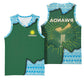 Rwanda Basketball Jersey with Green Nature Map Waterfall Sunburst Spirit - African Pride