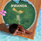 Rwanda Beach Blanket with Green Nature Map Waterfall Sunburst Spirit