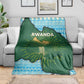 Rwanda Blanket with Green Nature Map Waterfall Sunburst Spirit