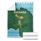 Rwanda Blanket with Green Nature Map Waterfall Sunburst Spirit