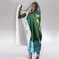 Rwanda Hooded Blanket with Green Nature Map Waterfall Sunburst Spirit