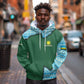 Rwanda Hoodie with Green Nature Map Waterfall Sunburst Spirit