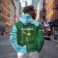 Rwanda Hoodie with Green Nature Map Waterfall Sunburst Spirit