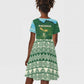 Rwanda Kid Short Sleeve Dress with Green Nature Map Waterfall Sunburst Spirit