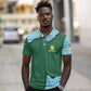 Rwanda Polo Shirt with Green Nature Map Waterfall Sunburst Spirit