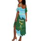 Rwanda Summer Maxi Dress with Green Nature Map Waterfall Sunburst Spirit
