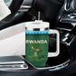 Rwanda Tumbler With Handle with Green Nature Map Waterfall Sunburst Spirit