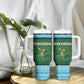 Rwanda Tumbler With Handle with Green Nature Map Waterfall Sunburst Spirit