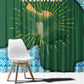Rwanda Window Curtain with Green Nature Map Waterfall Sunburst Spirit