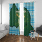 Rwanda Window Curtain with Green Nature Map Waterfall Sunburst Spirit