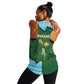 Rwanda Women Racerback Tank with Green Nature Map Waterfall Sunburst Spirit