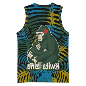 Rwanda Basketball Jersey with Gorilla Family Kwita Izina Leaf Jungle Spirit - African Pride