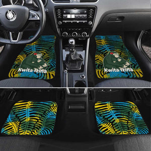 Rwanda Car Mats with Gorilla Family Kwita Izina Leaf Jungle Spirit