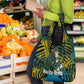 Rwanda Grocery Bag with Gorilla Family Kwita Izina Leaf Jungle Spirit