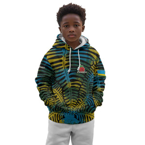 Rwanda Kid Hoodie with Gorilla Family Kwita Izina Leaf Jungle Spirit