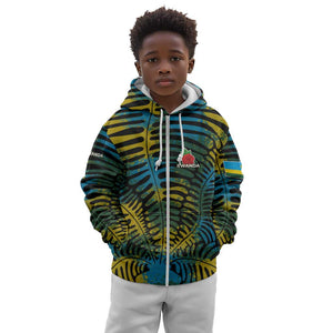 Rwanda Kid Hoodie with Gorilla Family Kwita Izina Leaf Jungle Spirit