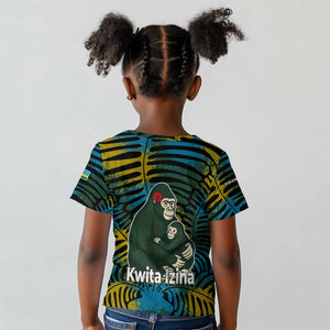 Rwanda Kid T shirt with Gorilla Family Kwita Izina Leaf Jungle Spirit