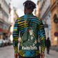 Rwanda Long Sleeve Button Shirt with Gorilla Family Kwita Izina Leaf Jungle Spirit